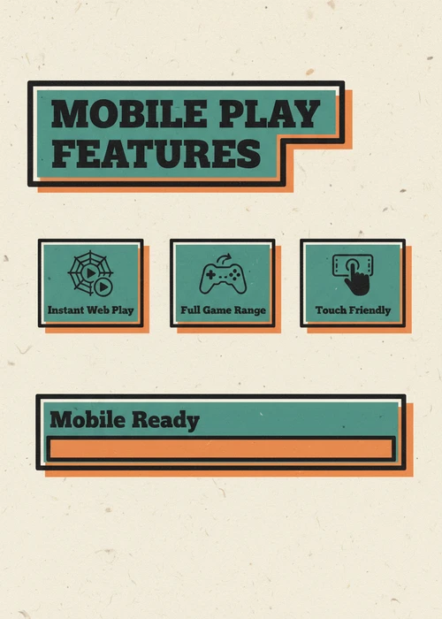 Mobile play features at casinos not on BetStop — instant web play, full game range and touch friendly with a mobile-ready meter.
