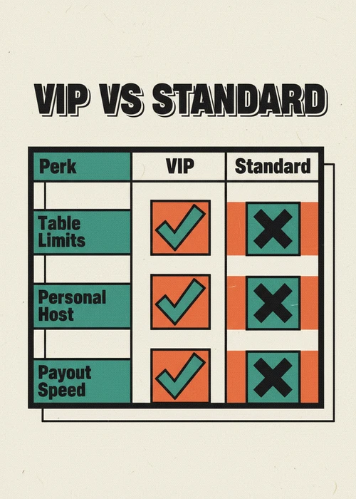 VIP versus standard at high-limit casinos not on BetStop — table limits, personal host and payout speed compared.